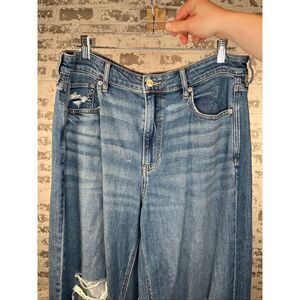 American Eagle | women denim jeans super high rise baggy wide leg